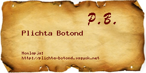Plichta Botond névjegykártya
